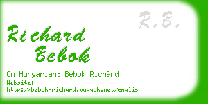 richard bebok business card